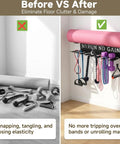 Heavy Duty Wall Mounted Gym Rack With Eight Hooks for organized home workout gear storage, comparing floor clutter vs wall mounting.