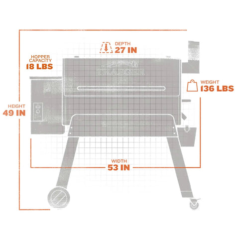 Wood Pellet Grill And Smoker That Delivers Wood Fired Flavor With Big 884 Square Inches Cook Area And Bronze Finish dimensions