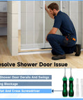 Person fixing shower with Sliding Shower Door Bottom Guide 1/2 Inch By 9/16 Inch By 3 1/8 Inch Two Pack Old Door Track Guide.