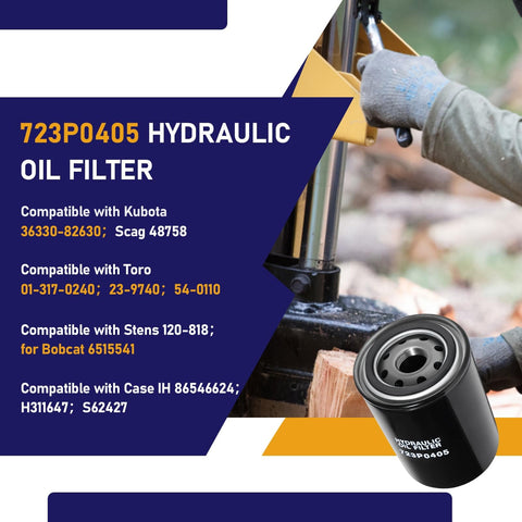 Heavy Duty Log Splitter Hydraulic Oil Filter For Mtd Troy-Bilt LS27 And Bobcat 700 720 721 Models Plus 723P0405 723-0405 120-818 6515541, Pro Grade Hydraulic Filter For Log Splitters That Delivers Clean Oil And Peak Performance