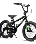 16 Inch Kids Bike For Ages 4 And Up, BMX Style Youth Bicycle With Training Wheels, Coaster Brake, V Brake, Steel Frame, Black
