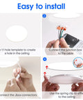 Installation guide for 6 Inch 3CCT Ultra-Thin LED Recessed Ceiling Light With Junction Box, 3000K 4000K 5000K Selectable, 15W Equivalent