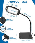 Dual Lens Lighted Magnifier With Stand For Reading And Crafts, Extra Large 7 Inch Viewing Area, adjustable stand dimensions
