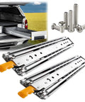 62 Inch Beefy Heavy Duty Drawer Slides With Lock And Full Extension Ball Bearing Rails, 500 Lb Capacity, Side Mount Glides visible