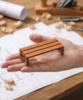 3 Piece Tiny Miniature Wooden Bench Set For Dollhouses 1 12 Scale Park Chairs Craft Wood Accessories For Fairy Gardens Photo Backdrops Bonsai Landscaping And Scenic Displays in hand close-up