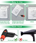 Premium Heat Shrink Bags With Self Adhesive Edge And Crystal Clear Film For Effortless Diy Crafting Gift Wrapping process steps with hot air gun.