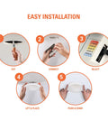 Easy installation steps for Six Inch Canless LED Recessed Ceiling Light Featuring Sleek Baffle Trim And Five Color Options.