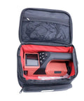 Badass Wall Scanner With Crisp LCD Display, Rock Solid Stud Finder And Heavy Duty Wire Probe For Drywalls And Concrete Blocks With Super Easy Setup Plus Usb Charging Port Included in black and red carrying case.