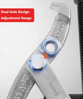 Professional Workhorse Two Jaw Adjustable Gear Puller and Bearing Removal Tool with dual-hole design for adjustable range.
