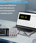 Ultra Slim Digital Multimeter With AC And DC Voltage And Current Measurement Up To 1000V And 10A connected to laptop via USB