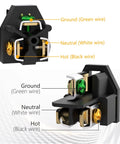 Extension Cord End Replacement Plug NEMA 5-15 125V 15A with labeled wire connections for grounding, neutral, and hot