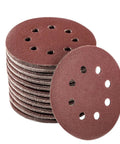 Heavy Duty 6 Inch Wet Dry Sandpaper With 600 Grit For Ultimate Shaping And Leveling Plus Hook And Loop Sanding Discs stack showing holes for easy attachment.