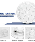 Must-Have 8 Inch Acrylic Turntable Organizer With 360 Degree Rotation, Clear Lazy Susan, top view showing storage tray.