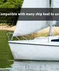 Heavy Duty 2 Piece Stainless Steel Boat Bow Guard With Strong Adhesive Rust Proof Keel Protector Built Like A Tank protecting a boat keel.