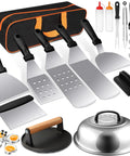 Ultimate 29 Piece Griddle Accessories Kit For Blackstone And Camp Chef with spatulas, dome, press, bag, and grilling tools