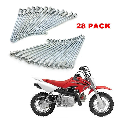 Beefy 28 Piece Wheel Spoke Set For 10 Inch Wheel Hubs Rebuild Kit Compatible With CRF50 XR50 Pit Bikes And Electric Bicycles Steel Spokes