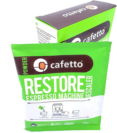 Restore Espresso Machine Descaler Organic Cleaning Powder For Coffee Makers NSF Certified Non Toxic Packet