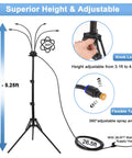 Adjustable Outdoor Misting System For Patio And Garden Height From 3.5 To 5.25 Feet 26.5 Ft Water Supply Line Portable