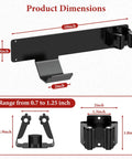 Heavy Duty Floor Jack Wall Mount Rack for Hydraulic Jacks, anti-rust black steel, dimensions shown, fits 0.7-1.25 inch handles