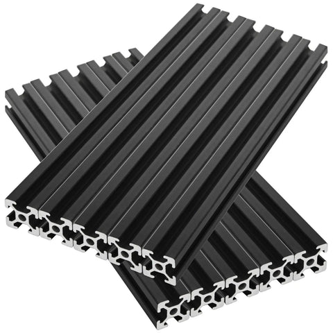 10 Pack 2020 T Slot Aluminum Extrusion 300mm European Standard Anodized Black For DIY 3D Printers CNC Machines Industrial Frames