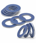 Heavy Duty Aluminum Oil Drain Plug Gasket Washer M12 Crush Washer For Toyota 10 Piece Set Durable High Temp Sealing Kit For No Leak Performance And Everyday Car Care, blue aluminum washers