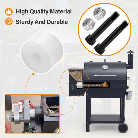 Six Piece Auger Motor Bushings Kit With Shaft Nuts And Bolts Replacement Parts For Traeger Grills And Industrial Lawn Equipment image