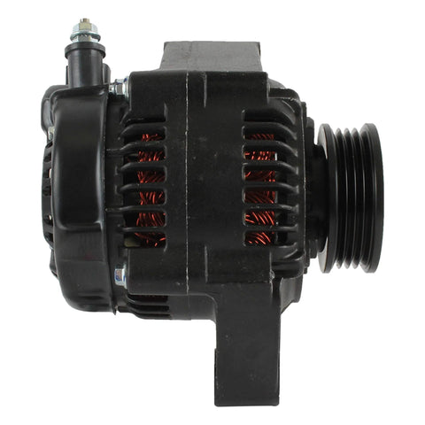 Side view of Replacement 12V 55A Outboard Alternator for Honda Marine Engines 135HP 150HP 2004-2014, black casing