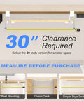 Slick Under Desk Keyboard Tray With Heavy Duty C Clamp Mount showing 30" clearance needed for ergonomic setup measurement.