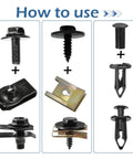 How to use Heavy Duty Car Body Screws And Bolts Set 100 Pieces For Bumpers with components illustrated.