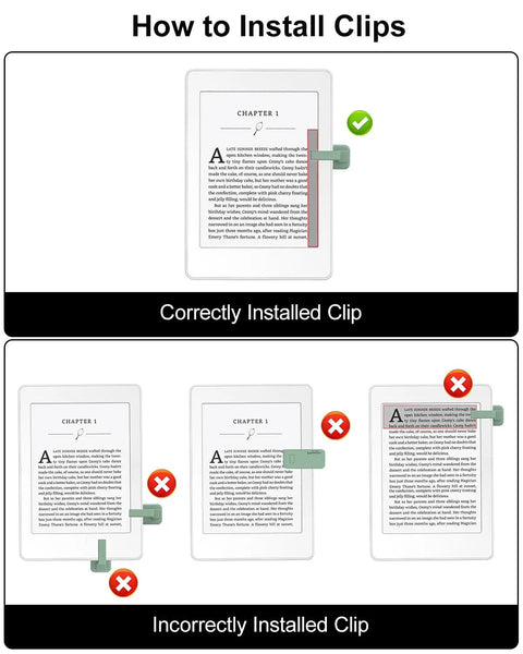 How to install clip for RF Remote Page Turner Clicker For Kindle Paperwhite Scribe Oasis And Tablets Green Hands Free Reading Accessory.
