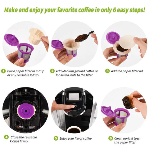 Unbleached K Cup Coffee Filters With Lid For Reusable Coffee Cups Disposable Filter Pack Fits All Single Serve Brewers 300 Count