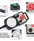 5 Axis CNC Pendant Handwheel With Emergency Stop and 15-Pin Connector for DDCSV41, showing control panel and features.