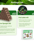 120 Pcs Hydroponic Pods Kit With 60 Grow Sponges And 60 Pod Labels For AeroGarden And Most Hydroponic Systems