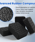 Four Pack Heavy Duty Solid Rubber Auto Lift Pads Anti Slip For Racks Jacks And Car Lifts With 3000 Lb Loading Capacity