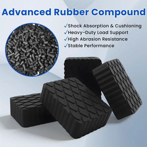 Four Pack Heavy Duty Solid Rubber Auto Lift Pads Anti Slip For Racks Jacks And Car Lifts With 3000 Lb Loading Capacity