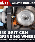 Top Shelf Drill Bit Sharpener That Revives Muted Edges Quick With Locked Angle Jigs And Pro Spec ER Collet Holds in use with CBN grinding wheel.