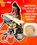 Low Profile Dust Separator Pro Grade For Your Shop Vacuums With High Flow 90 Degree Sweep Elbows And Connection Hose Fits Standard 5 Gallon Buckets Made In USA connected to a vacuum system with woodworker.