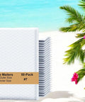 Large 14.5x20 Inches White Poly Bubble Mailers 50 Pack Self Seal Padded Envelopes Size 7 by a beach setting