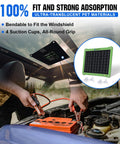 Car battery being charged with 7.5W 12V Solar Car Battery Charger And Maintainer With Waterproof Panel Portable Trickle Charger