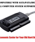 Plug And Play SATA IDE USB Two Point Zero Hard Drive Adapter Cable With External Power Supply