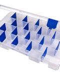 Open Tackle Box Organizer With Zerust Anti Rust Dividers, Customizable 18 Dividers Making 36 Compartments, 14.25 x 9.125 x 2 Inches