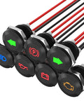 12V LED Indicator Light Kit Waterproof Seven Piece Set For Your Ride Dash Panels 12V And 24V Metal Indicator Lights