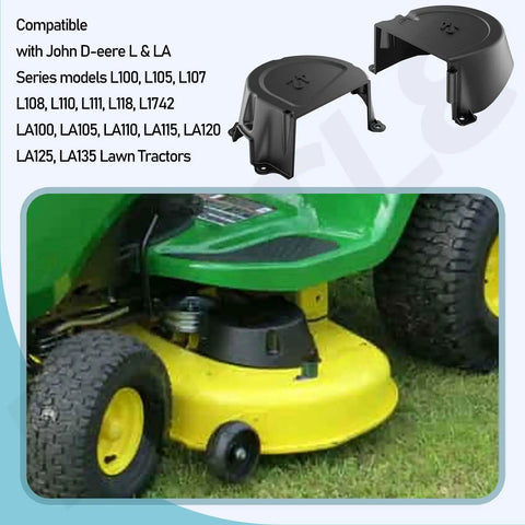 John Deere D Series Heavy Duty Shield And Brake Pad Kit With Screws For D100 To D130 Tractors shown with LH RH shields