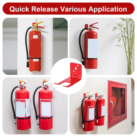 Heavy Duty Fire Extinguisher Mount Kit With Iron Brackets And Wall Hangers Holds 5 To 10 Lb Extinguishers Easy Install Displayed