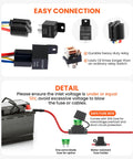12V Electric Fuel Pump Relay Kit Waterproof 60 Amp Heavy Duty Long Wiring Harness with connectors and fuse box details