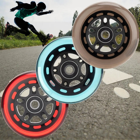 Dope Inline Skate Replacement Wheels Set 64mm To 90mm Diameters, 8 Pack With ABEC 9 Bearings And Floating Spacers, 85A Hardness