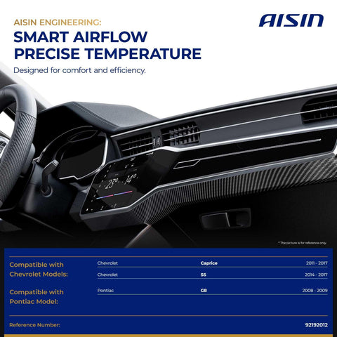 Interior dashboard with air vents, compatible models for Left Main HVAC Blend Door Actuator Direct Fit Replacement Fits Chevrolet Caprice 2011 To 2017 And Pontiac G8 2008 To 2009 Temperature Control SS 2014 To 2017 Durable Aftermarket Part For Smooth Climate Control.