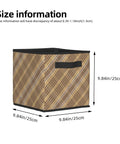 Hella Roomy Earth Mosaic Print Closet Storage Bin Made From Heavy Duty Oxford Fabric With Sturdy PE Board Base shown with size dimensions.