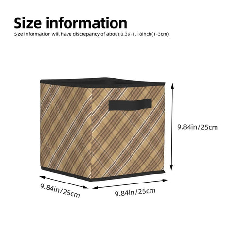 Hella Roomy Earth Mosaic Print Closet Storage Bin Made From Heavy Duty Oxford Fabric With Sturdy PE Board Base shown with size dimensions.