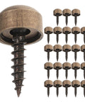 Top Shelf Copper Self Tapping Screws With Decorative Caps For Mirror And Wood Fastening Rust Resistant Hardware Kit featuring a close-up of copper screws and caps.